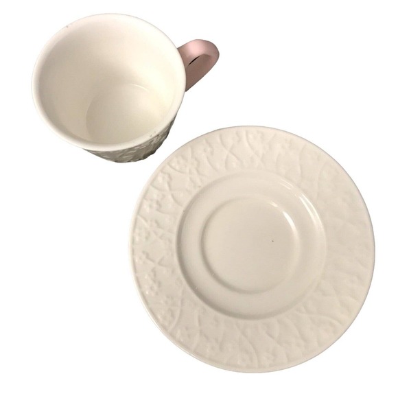 TEKBIR Espresso Cup and Saucer Cream Pink Handle by Jewellery Emirates Porcelain - Picture 3 of 6